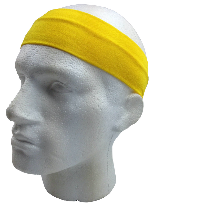 Load image into Gallery viewer, 3pc Set Plain Headband Elastic Stretch Sports Yoga Hair Band Unisex - Yellow-2