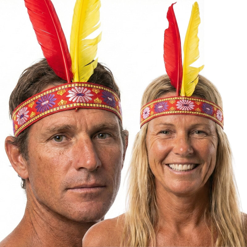 Load image into Gallery viewer, Native American Two Feather Headband Headdress Fancy Dress for Costume Party-0