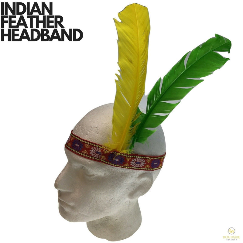 Load image into Gallery viewer, Native American Two Feather Headband Headdress Fancy Dress for Costume Party-3