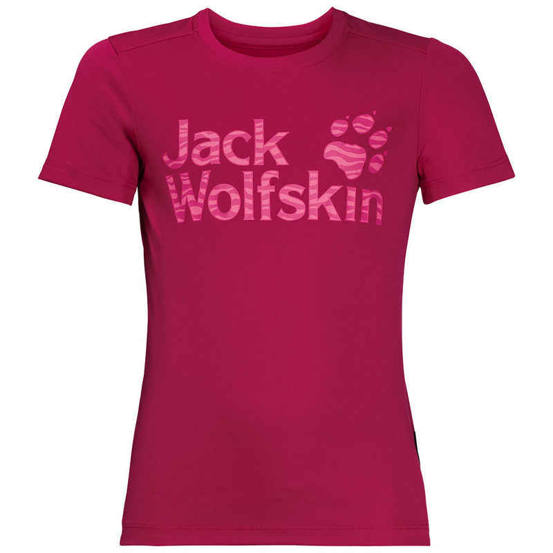 Load image into Gallery viewer, Jack Wolfskin Girls Jungle T Shirt Tee Top Sun UV Shield Shirt Childrens UPF 50+ - Azalea Red-5