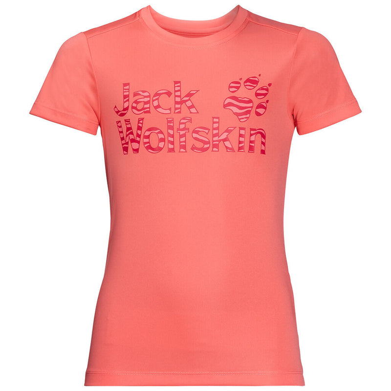 Load image into Gallery viewer, Jack Wolfskin Girls Jungle T Shirt Tee Top Sun UV Shield Shirt Childrens UPF 50+ - Flamingo-0