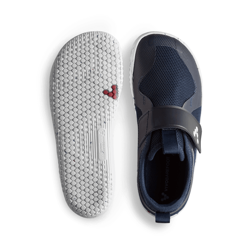 Load image into Gallery viewer, Vivobarefoot Primus Sport IV Preschool – Deep Ocean lightweight shoes with flexible design and textured sole.