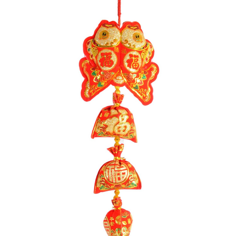 Load image into Gallery viewer, Chinese New Year Hanging Decoration 95cm Red Fish Money Tassel Ornament-2