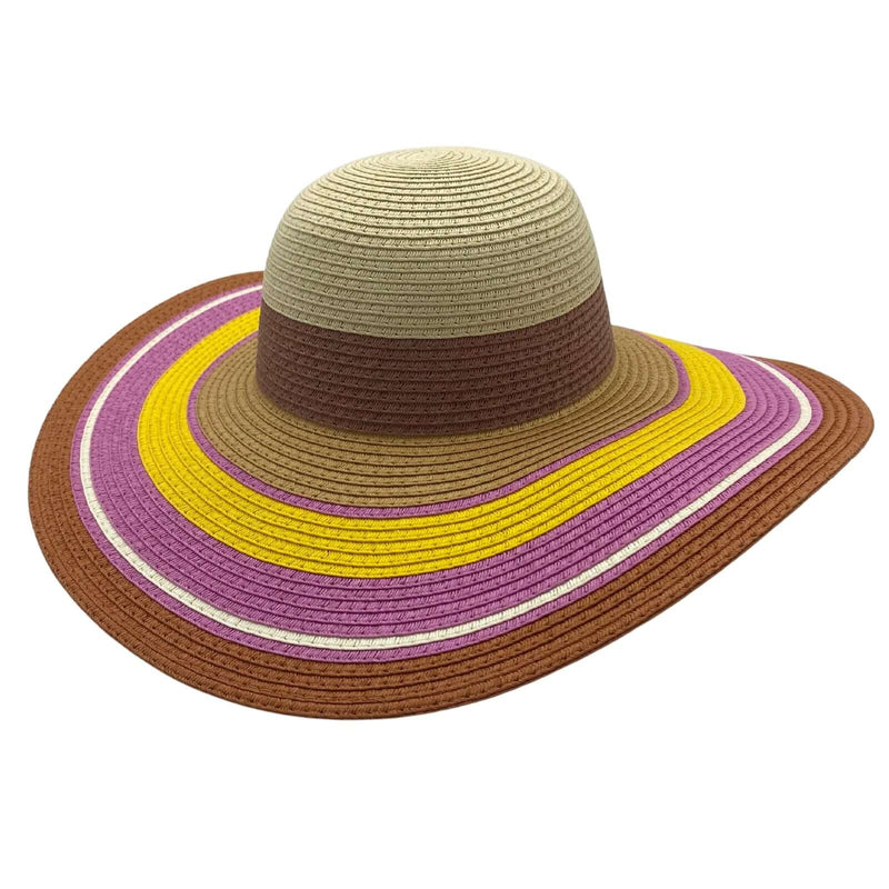Load image into Gallery viewer, Jacaru 1764 Wide Brim Colour Stripes Hat – UPF 50+
