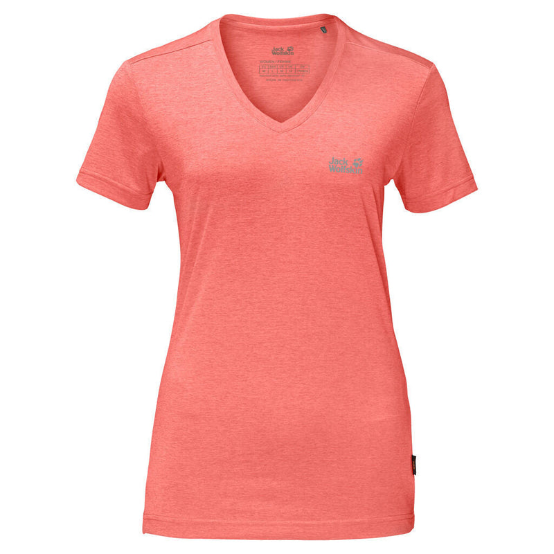 Load image into Gallery viewer, Jack Wolfskin Womens Crosstrail Short Sleeve Top T Shirt Base Layer Warm - Flamingo-1