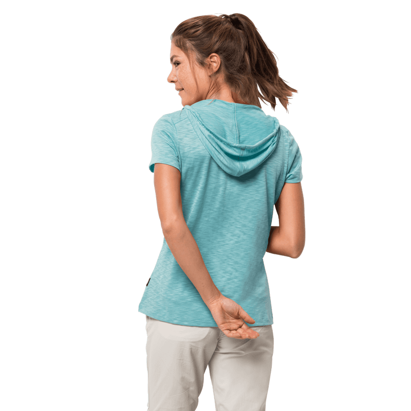 Load image into Gallery viewer, Jack Wolfskin Womens Travel Hoody Top Hoodie T Shirt Comfortable Tee - Aqua - XS-4