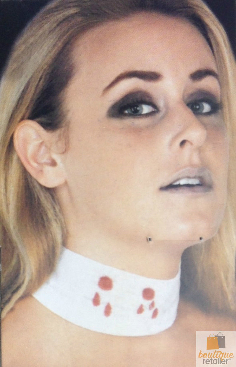 Load image into Gallery viewer, VAMPIRE BITE CHOKER for Halloween Costume Dress Up Horror Fake Blood Bandage-0