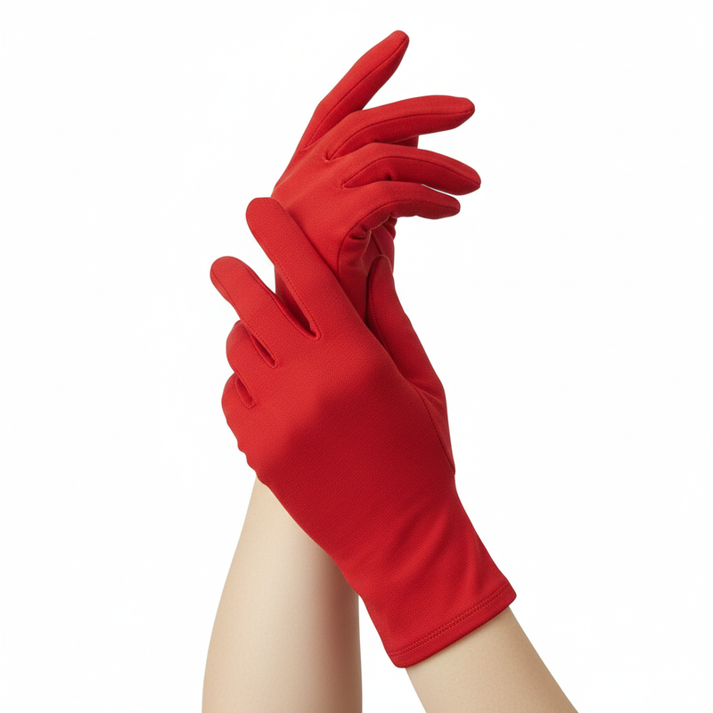 Load image into Gallery viewer, Ladies SHORT GLOVES Costume Party Wedding Bridal Fancy Dress Prom Stretchy - Red - One Size-2
