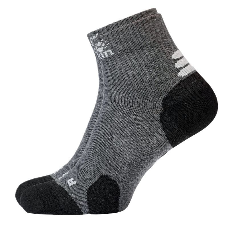 Load image into Gallery viewer, 6 Pairs Jack Wolfskin Cotton Socks Travel Organic Mid Cut Hiking Trekking Ankle - Dark Grey-0