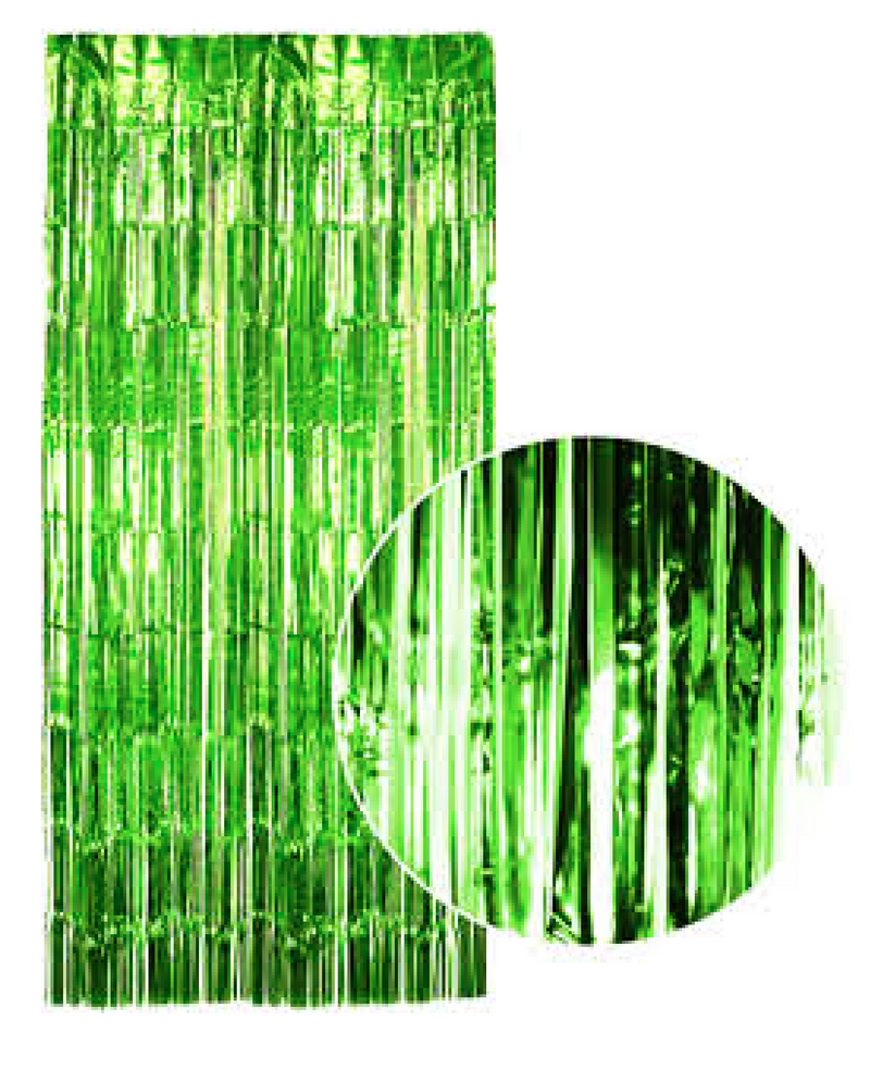 Load image into Gallery viewer, Tinsel Curtain Foil Metallic Fringe Backdrop Party Door Decorations - (200cm x 100cm) - Green-0
