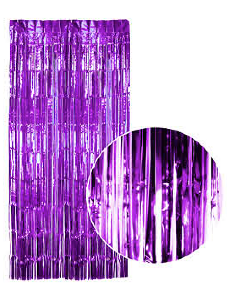 Load image into Gallery viewer, Tinsel Curtain Foil Metallic Fringe Backdrop Party Door Decorations - (200cm x 100cm) - Purple-1