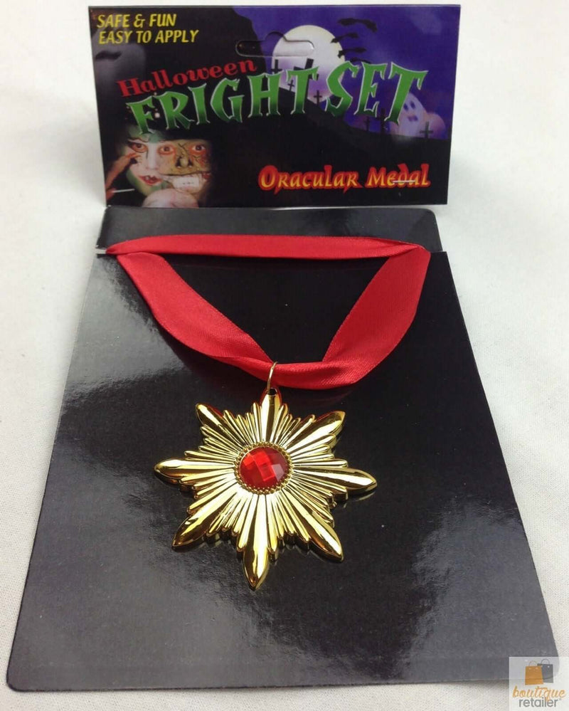 Load image into Gallery viewer, VAMPIRE MEDAL Medallion Necklace Halloween Star Costume Dracula Party-2
