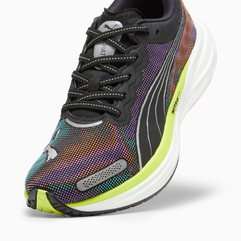 Load image into Gallery viewer, Puma Deviate Nitro 2 Womens Running Shoes in Black / Lime / Pink - Size US 8