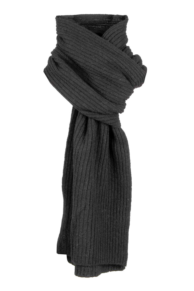 Load image into Gallery viewer, Dents Mens Ribbed Lambswool Blend Knitted Scarf in Black-0