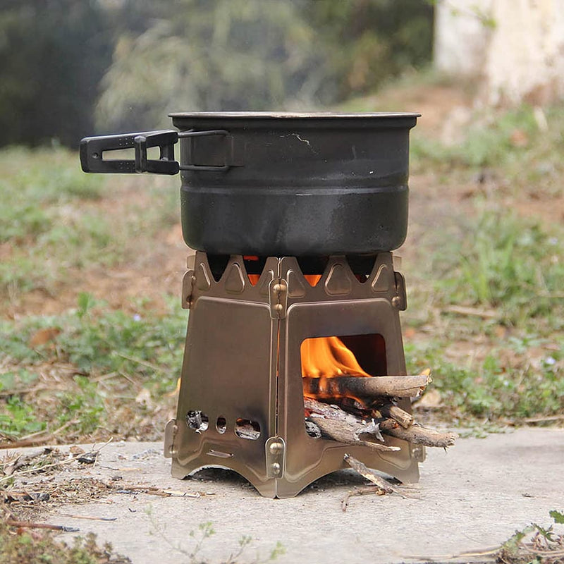 Load image into Gallery viewer, Portable Camping Wood Stove with Stainless Steel Folding Lightweight