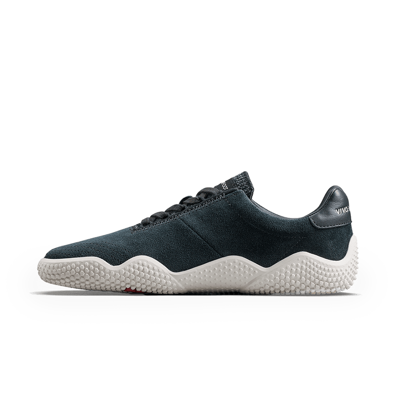 Load image into Gallery viewer, Vivobarefoot Motus Studio Sneaker | Women’s Obsidian/White side view showcasing urban style and premium materials.