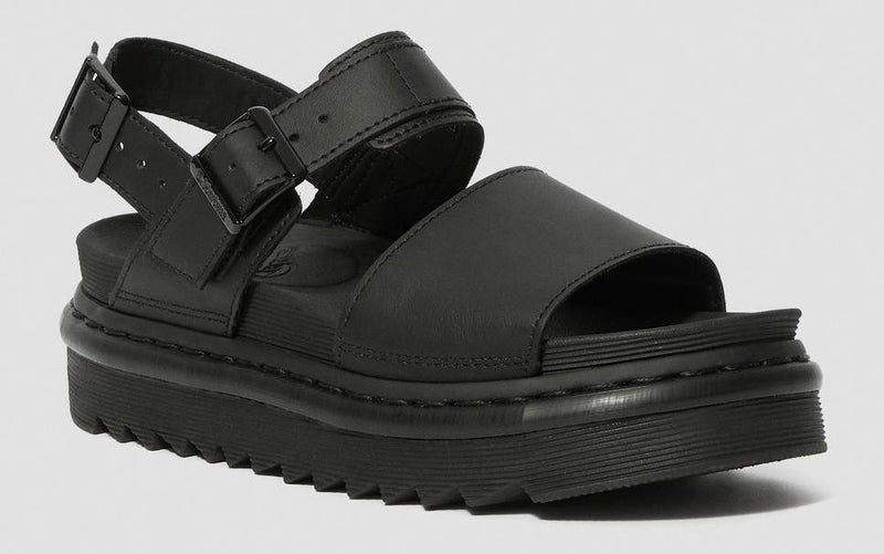 Load image into Gallery viewer, Dr. Martens Womens Voss Sandals Doc Martins Dr Adjustable Summer - All Black
