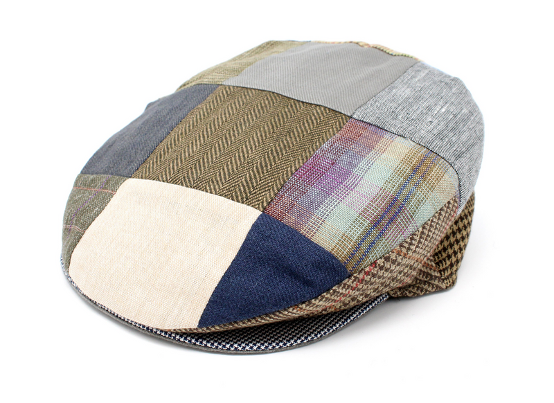 Load image into Gallery viewer, Hanna Hats Patch 100% Linen Flat Vintage Cap in Multicolour-4