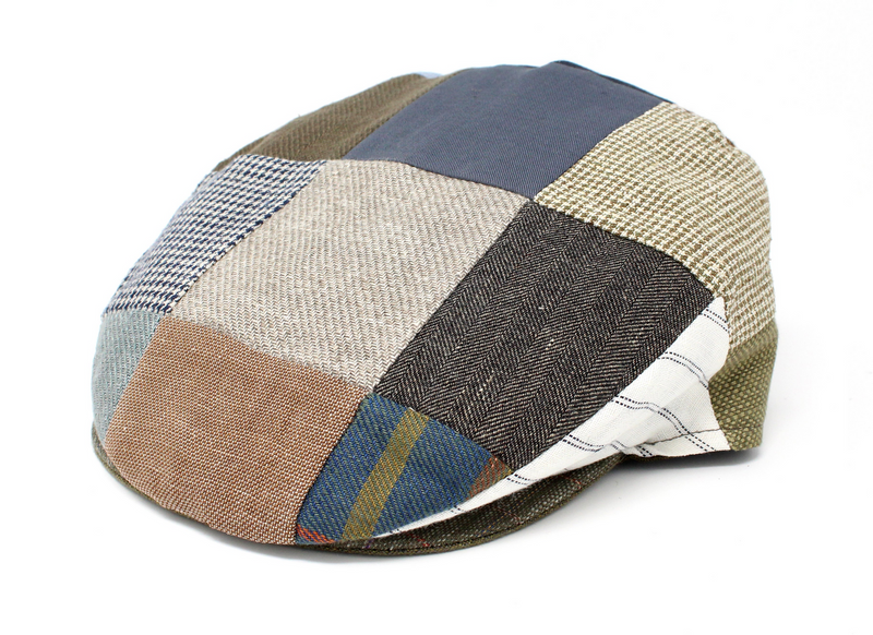 Load image into Gallery viewer, Hanna Hats Patch 100% Linen Flat Vintage Cap in Multicolour-0