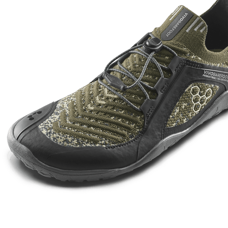 Load image into Gallery viewer, Vivobarefoot Primus Trail Knit FG Grounding Womens Dark Olive