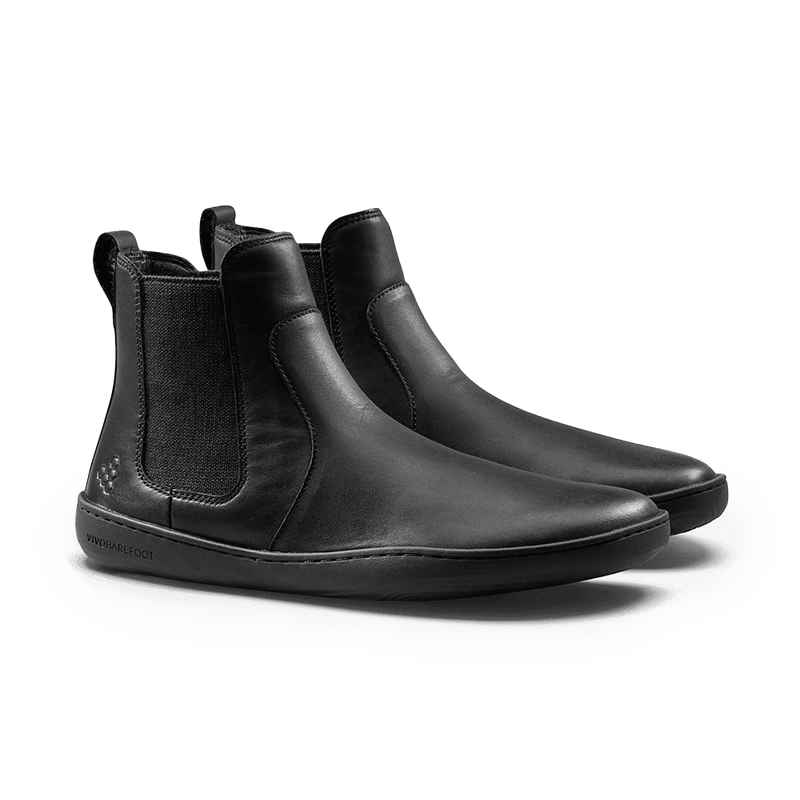 Load image into Gallery viewer, Vivobarefoot Sensus Chelsea Boot | Women’s Obsidian – elegant black Chelsea boots with wild-hide leather.