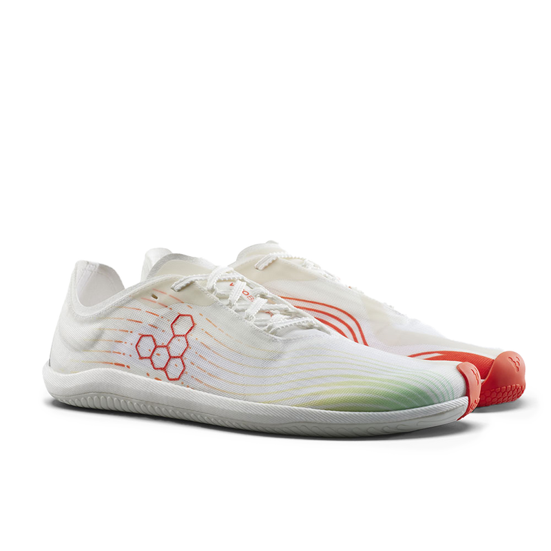 Load image into Gallery viewer, Vivobarefoot Primus Flow Womens Bright White/ Neon Orange-3