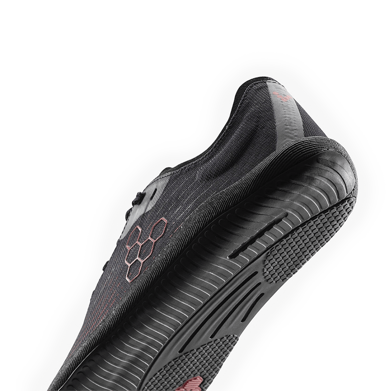 Load image into Gallery viewer, Vivobarefoot Primus Flow Women's Barefoot Running Shoe – Obsidian/Cherry Tomato