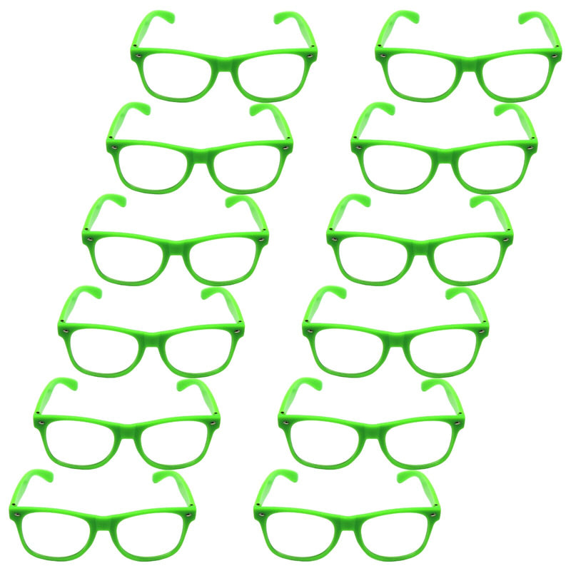 Load image into Gallery viewer, 12x Green Party Glasses w/ Clear Lenses – Fun 80s Australia Day Costume Glasses-0