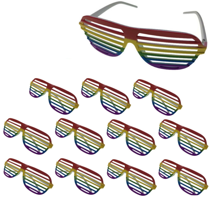 Load image into Gallery viewer, 12x RAINBOW GLASSES Sunglasses Mardi Gras Gay Pride LGBT Party Costume BULK-0