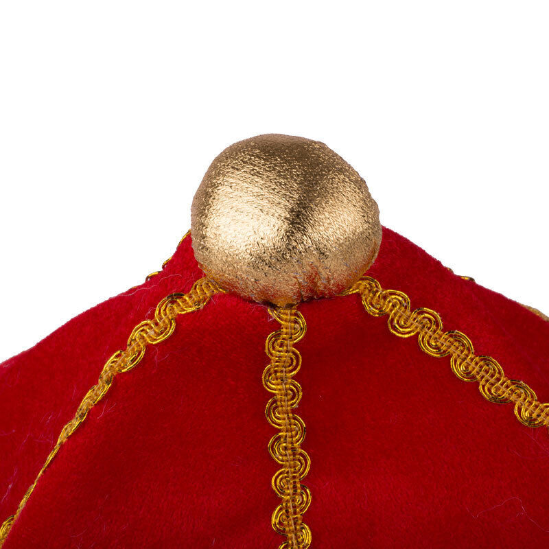 Load image into Gallery viewer, KING HAT Crown Costume Accessory Halloween Prince Party Dress Soft Gold/Red Cap-4
