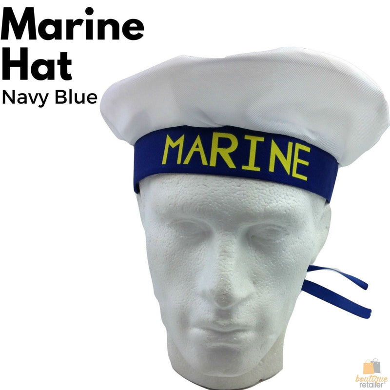 Load image into Gallery viewer, MARINE HAT Cap White NAVY Skipper Sea Fancy Dress Sailor Costume Accessory-3