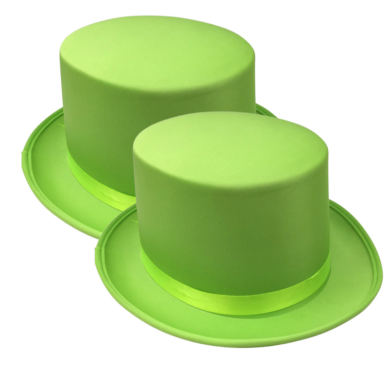 Load image into Gallery viewer, 2x SATIN TOP HAT Costume Party Cap Fancy Dress Trilby Fedora One Size - Light Green-1