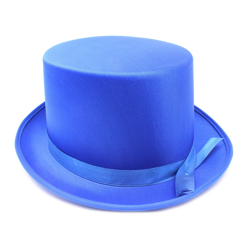 Load image into Gallery viewer, 6x SATIN TOP HAT Costume Party Cap Fancy Dress Trilby Fedora One Size BULK - Blue-2
