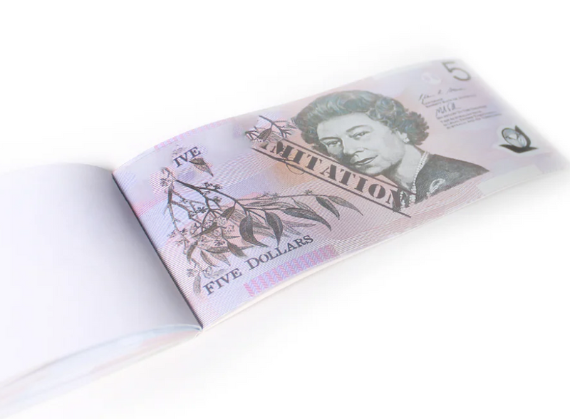 Load image into Gallery viewer, 5 Dollar Australian Souvenir Note Pad Fake AUD Money - 1 Pack of 50 Sheets-3
