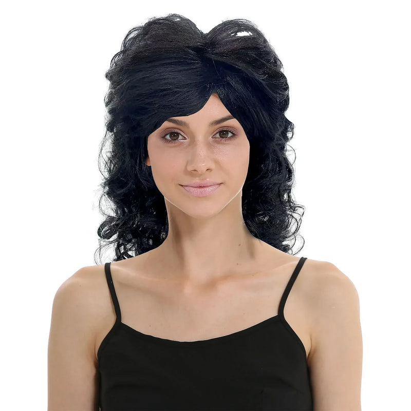 Load image into Gallery viewer, RETRO WIG Curly Long Hair Disco Punk Rock Party Costume 60s 70s 22425 - Black-0