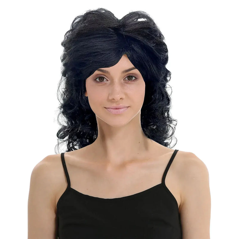 Load image into Gallery viewer, RETRO WIG Curly Long Hair Disco Punk Rock Party Costume 60s 70s 22425 - Black-0