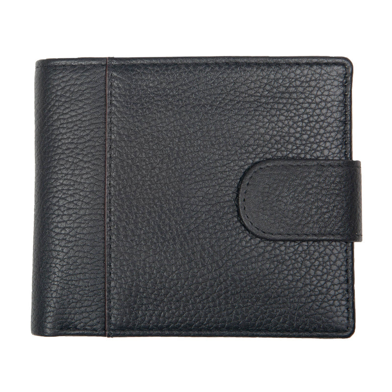 Load image into Gallery viewer, Dents Mens Pebble Grain Leather Bifold Wallet with RFID Blocking and Coin Purse in Black/Bordeaux-0