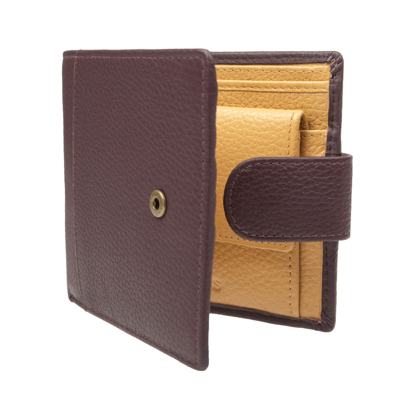 Load image into Gallery viewer, Dents Mens Pebble Grain Leather Bifold Wallet with RFID Blocking and Coin Purse in Bordeaux/Light Tan-2