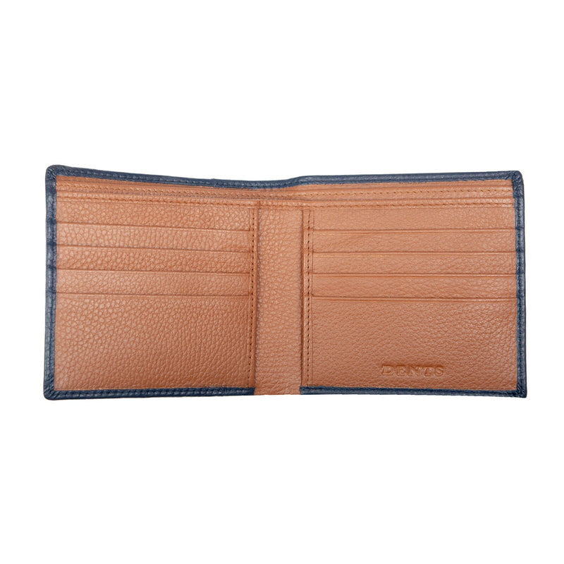 Load image into Gallery viewer, Dents Mens Slim Pebble Grain Leather Bifold Wallet with RFID Blocking in Navy/Cognac-3