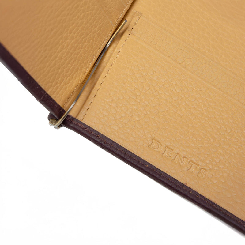 Load image into Gallery viewer, Dents Mens Pebble Grain Leather Bifold Wallet with Money Clip and RFID Blocking in Bordeaux/Light Tan-4