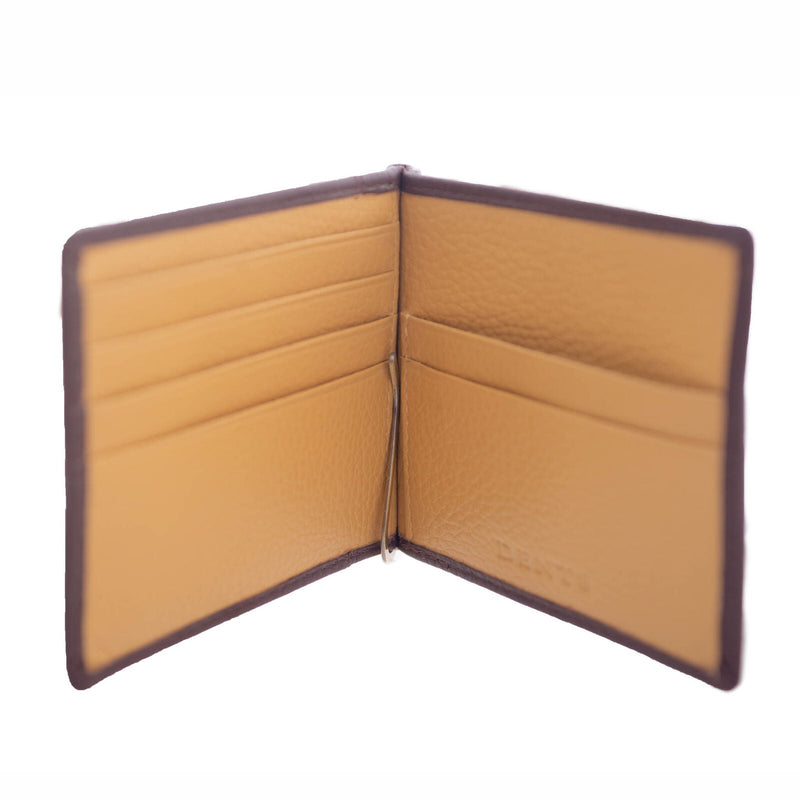 Load image into Gallery viewer, Dents Mens Pebble Grain Leather Bifold Wallet with Money Clip and RFID Blocking in Bordeaux/Light Tan-3