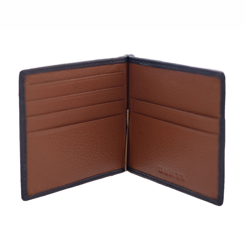Load image into Gallery viewer, Dents Mens Pebble Grain Leather Bifold Wallet with Money Clip and RFID Blocking in Navy/Cognac-3