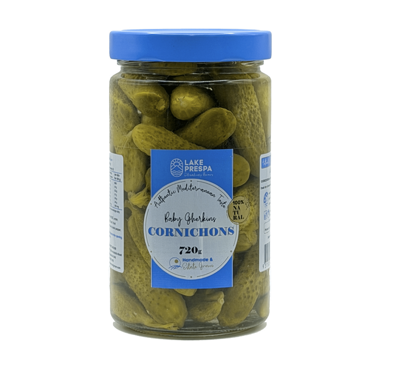 Load image into Gallery viewer, 720g Lake Prespa Baby Gherkins Cornichons Pickles Cucumbers - Product of North Macedonia-0