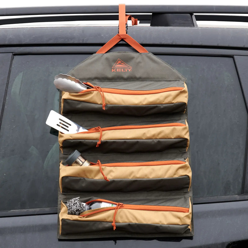 Load image into Gallery viewer, KELTY Chef Roll Kitchen Tool Organizer for Camping Travelling in Beluga/Dull Gold-4