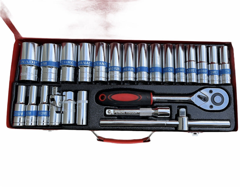 Load image into Gallery viewer, 24 Piece Ratchet Socket Wrench Set Screwdriver Bits Extension Hex Chrome Vanadium-3