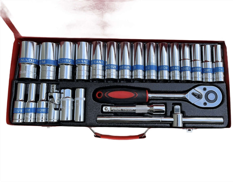 Load image into Gallery viewer, 24 Piece Ratchet Socket Wrench Set Screwdriver Bits Extension Hex Chrome Vanadium-3