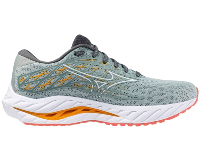 Load image into Gallery viewer, Mizuno Womens Wave Inspire 20 Running Shoes – Grey Mist/White/Dubarry – Size 8.5