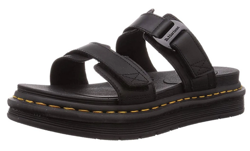 Load image into Gallery viewer, Dr. Martens Womens Chilton Slide Leather Sandal w/ Adjustable Strap-Black Hydro-4