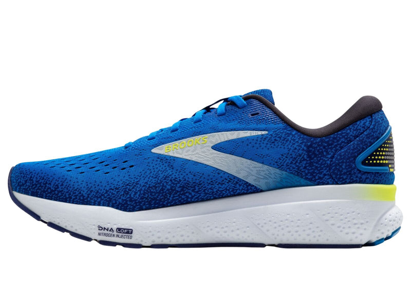 Load image into Gallery viewer, Mens Brooks Ghost 16 Running Shoes in Electric Blue/Navy/Lemon – Size 12