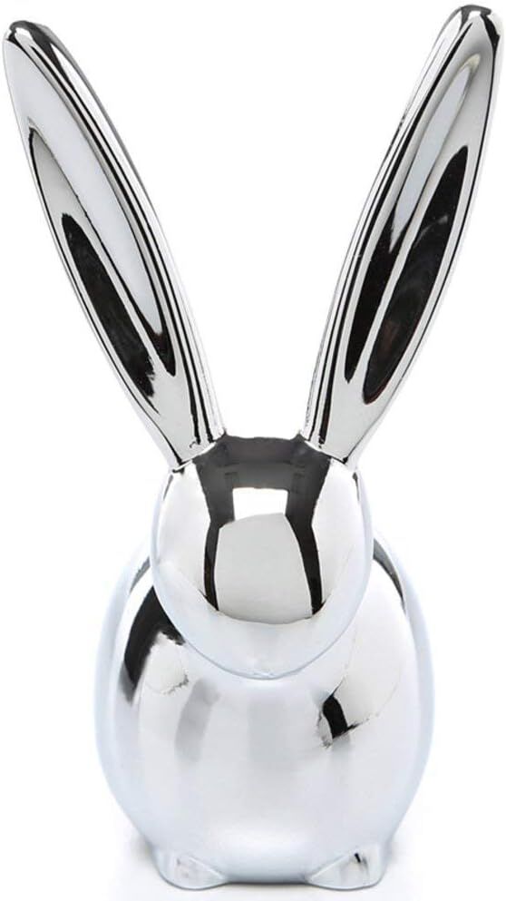 Load image into Gallery viewer, Umbra 3" Chrome Zoola Long Ear Bunny Rabbit Ring Jewelry Holder-3